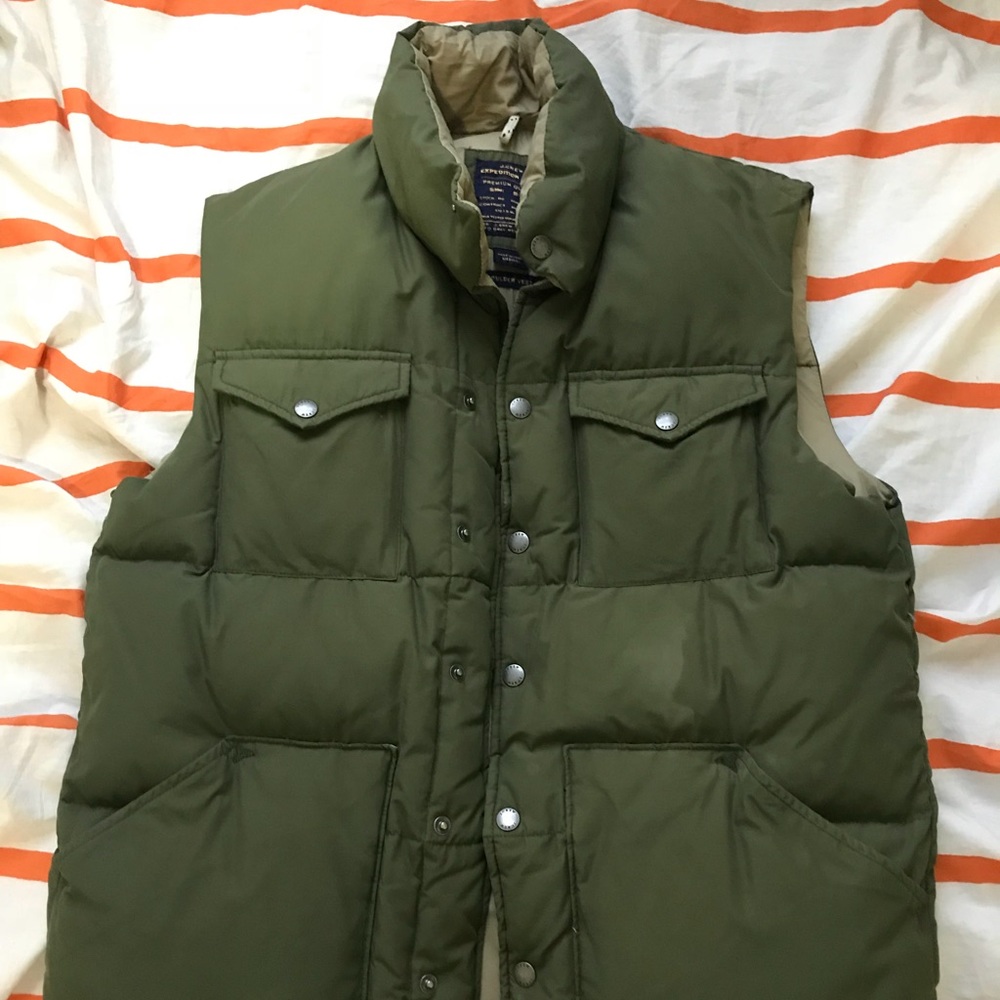 Lightly used J. Crew down Vest in hunter green
